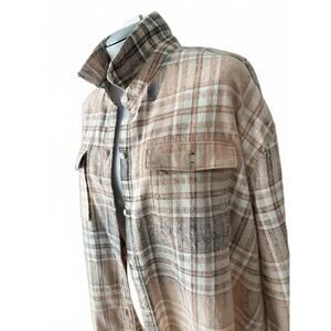 🌟 One-of-a-Kind Upcycled Distressed Flannel | Old Navy 2XL